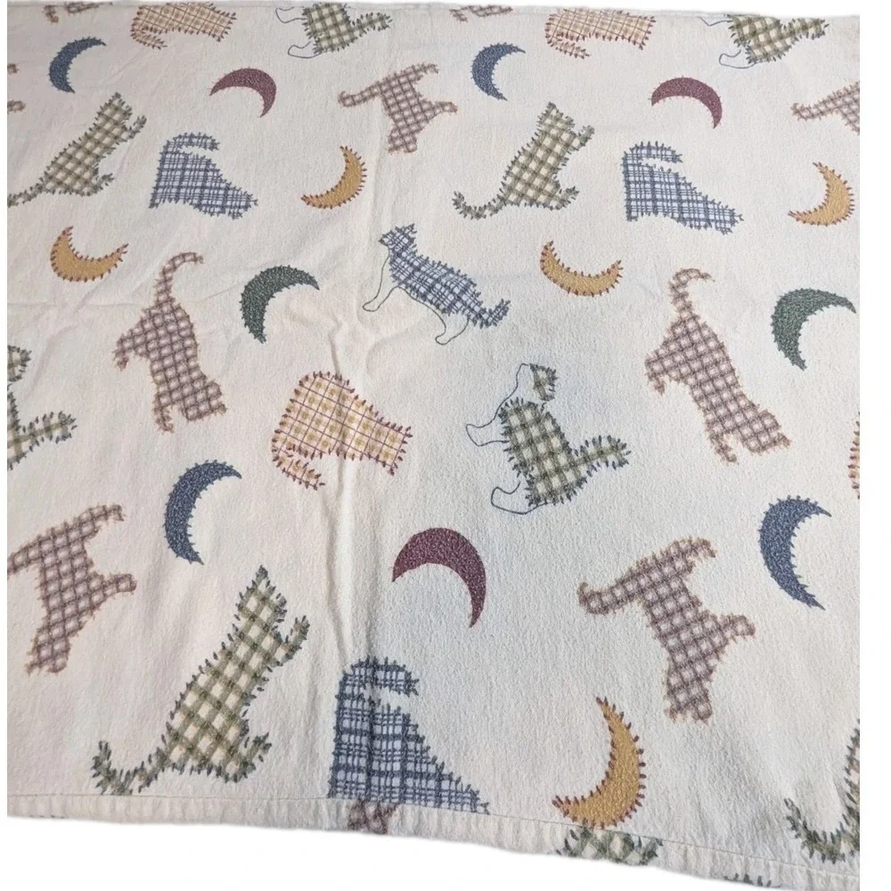 Charter Club 100% Cotton Pillowcases Set of 2 Standard/Queen Cat Moon Print